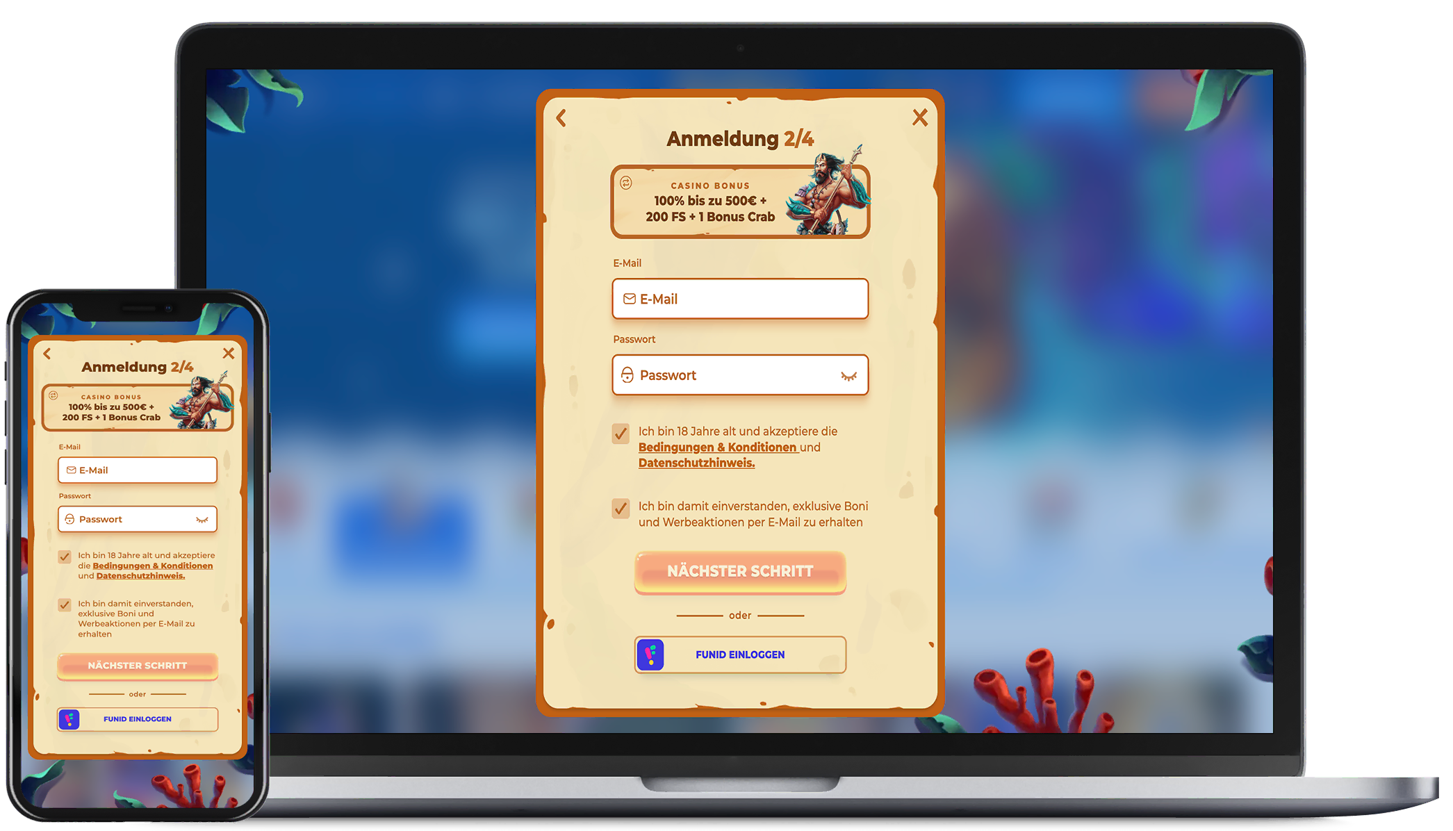 Registrierung und Einzahlung in der Mobile App